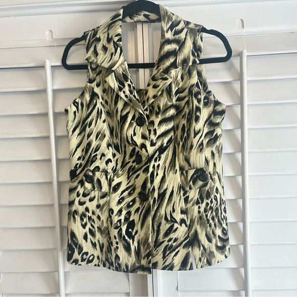 Virgo Tan‎ Animal Print Tank Top Size 8 - Picture 1 of 8